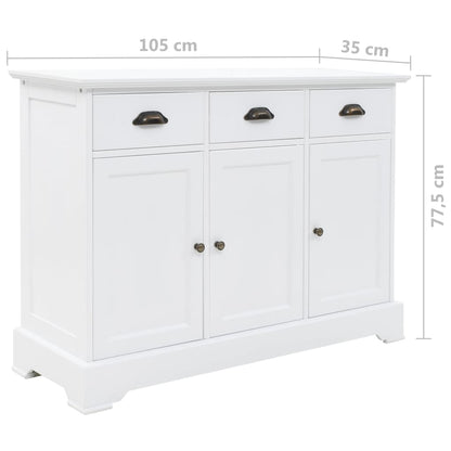 vidaXL Sideboard mit 3 Türen MDF und Kiefernholz 105x35x77,5 cm