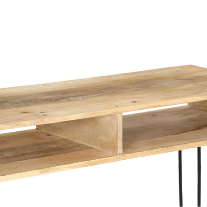 vidaXL Konsolentisch Mangoholz Massiv 115 x 35 x 76 cm