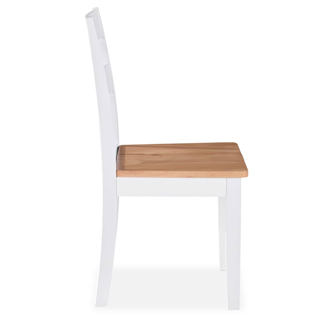 vidaXL Chaises de salle à manger 6 pcs Blanc Bois d'hévéa massif