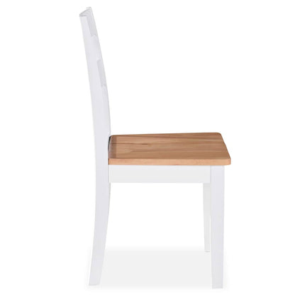 vidaXL Chaises de salle à manger 6 pcs Blanc Bois d'hévéa massif