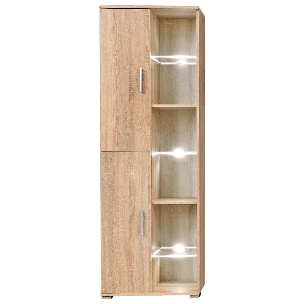 Meuble TV mural vidaXL avec lumières LED chêne Sonoma