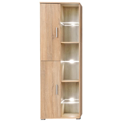 Meuble TV mural vidaXL avec lumières LED chêne Sonoma