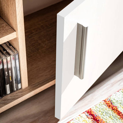 Meuble TV mural vidaXL avec lumières LED chêne Sonoma et blanc