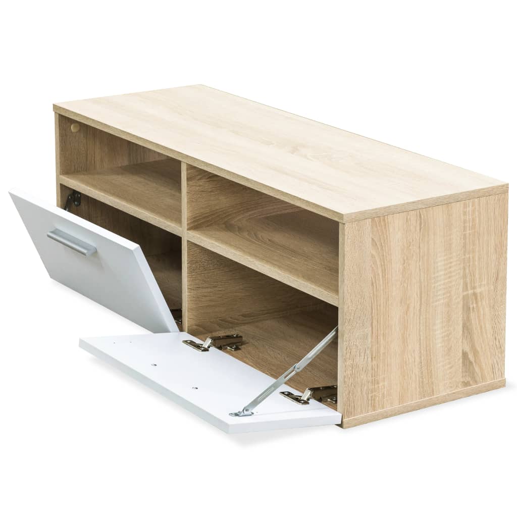 vidaXL 2 Stk. TV-Schränke Holzwerkstoff 95x35x36 cm Eiche und Weiß
