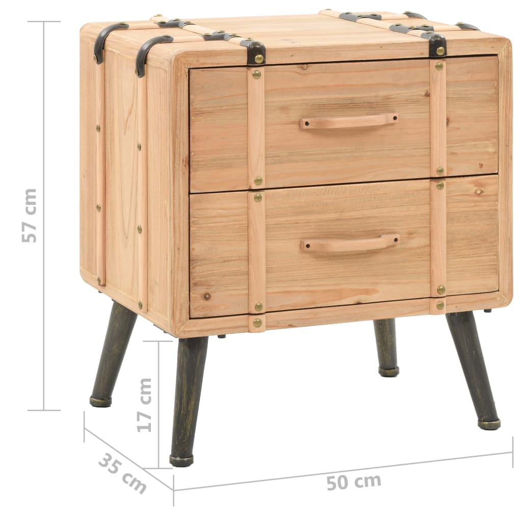 vidaXL Table de chevet en bois de sapin massif 50x35x57 cm