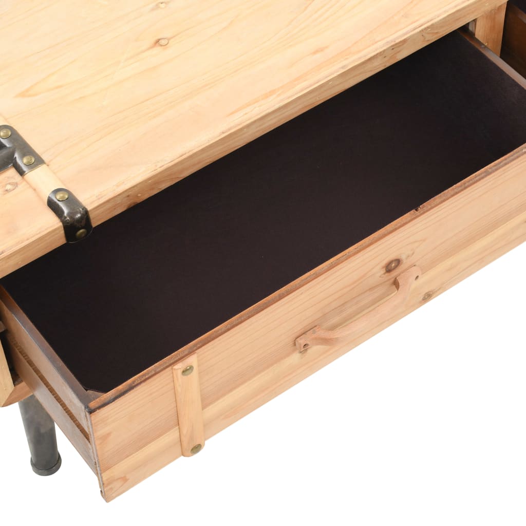 vidaXL Meuble TV bois de sapin massif 120x33x35 cm