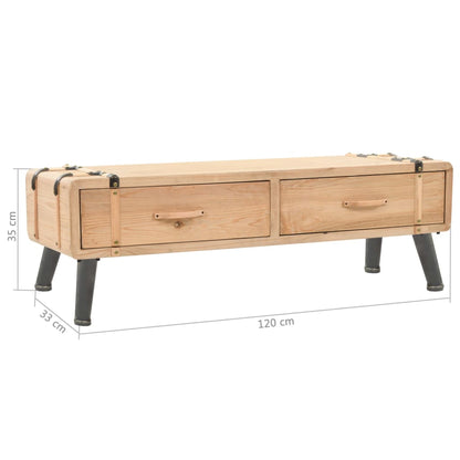 vidaXL Meuble TV bois de sapin massif 120x33x35 cm