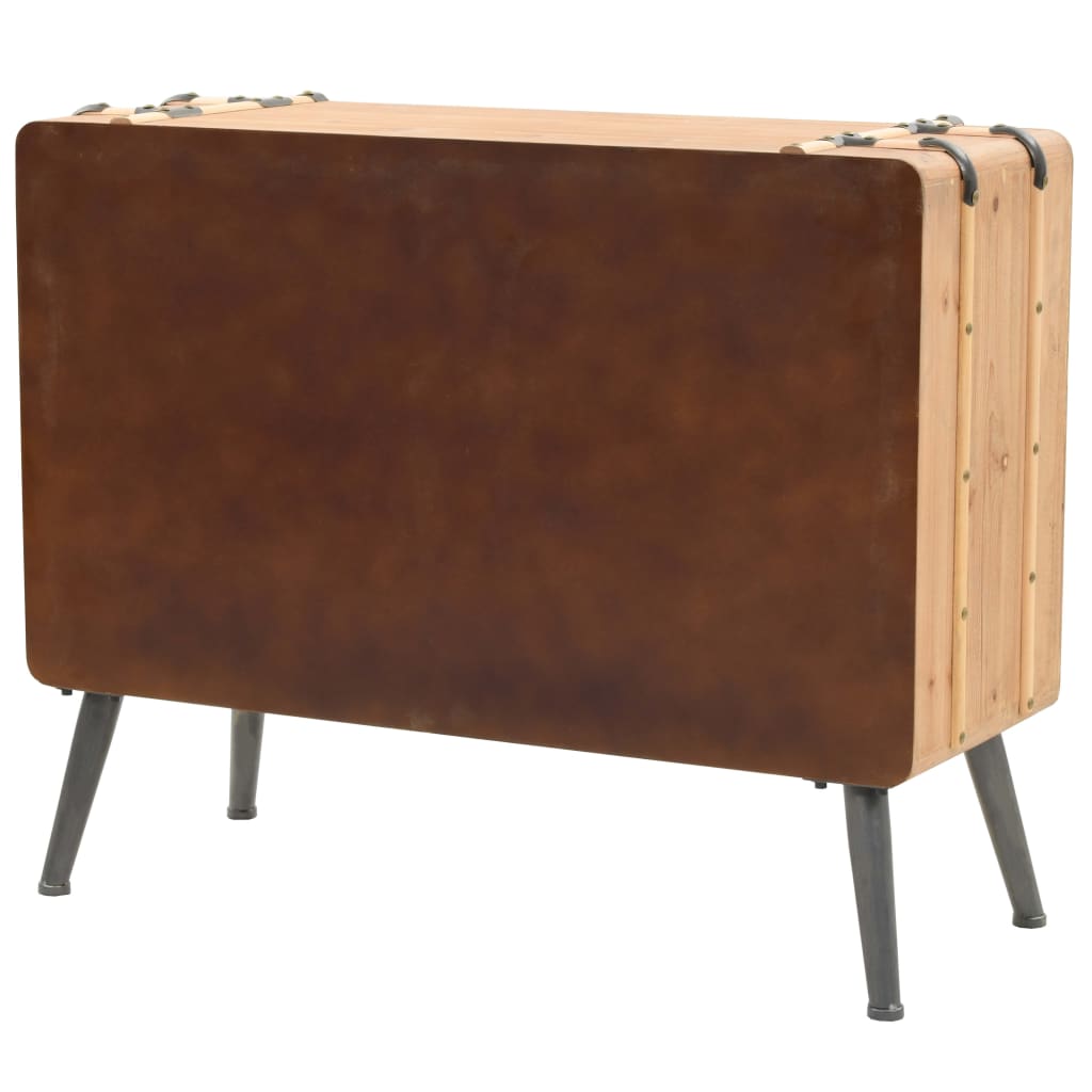 vidaXL Schubladenkommode Massivholz Tanne 91x35x73 cm