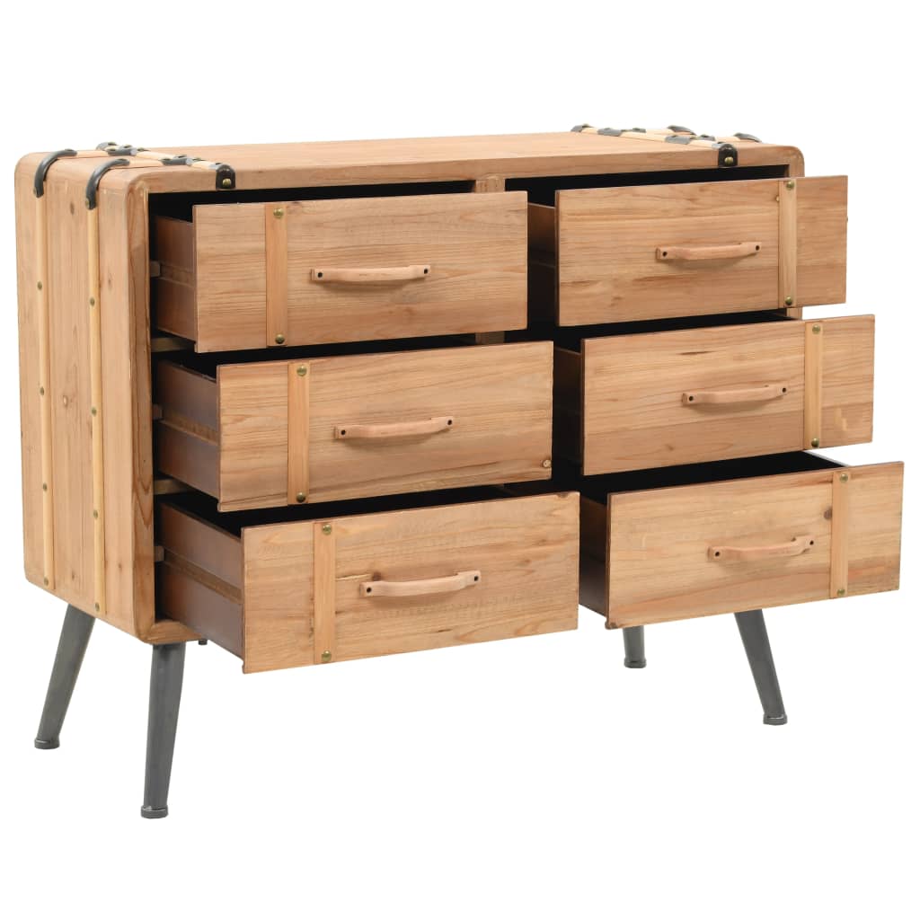 vidaXL Schubladenkommode Massivholz Tanne 91x35x73 cm