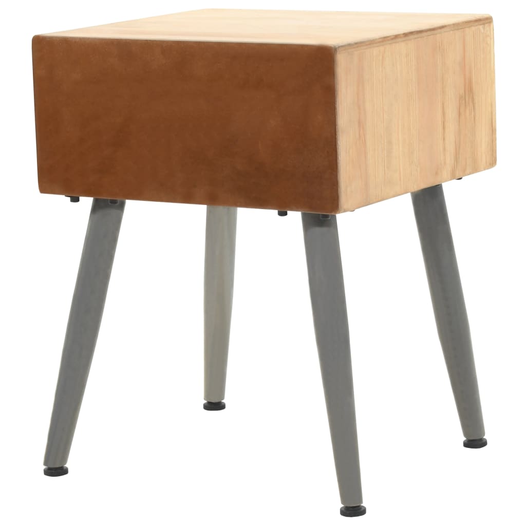 vidaXL Table de chevet en pin massif 43x38x50 cm