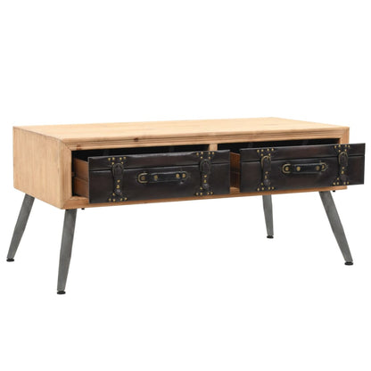 vidaXL Table basse en bois de sapin massif 115 x 55 x 50 cm
