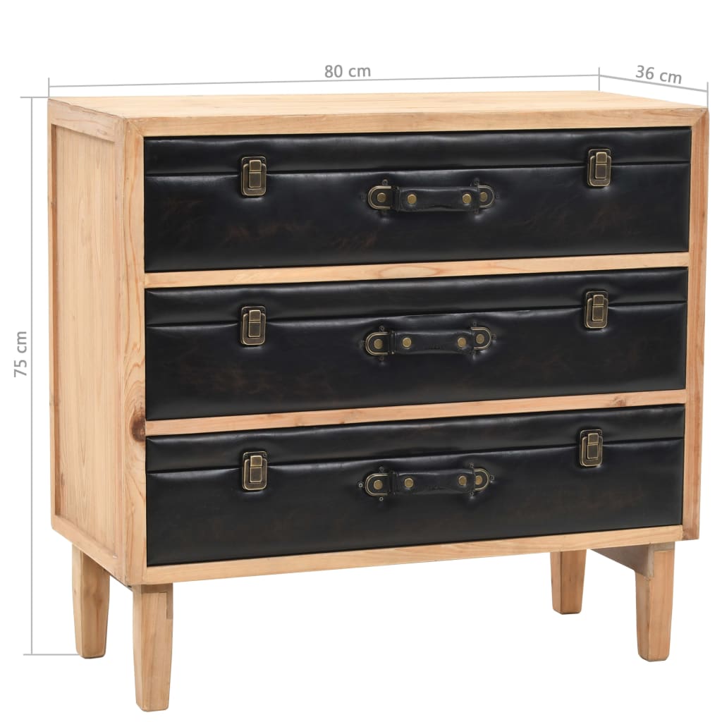 vidaXL Schubladenkommode Massivholz Tanne 80x36x75 cm
