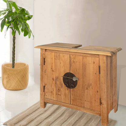 vidaXL Badezimmer-Unterschrank Massivholz Kiefer 70x32x63 cm