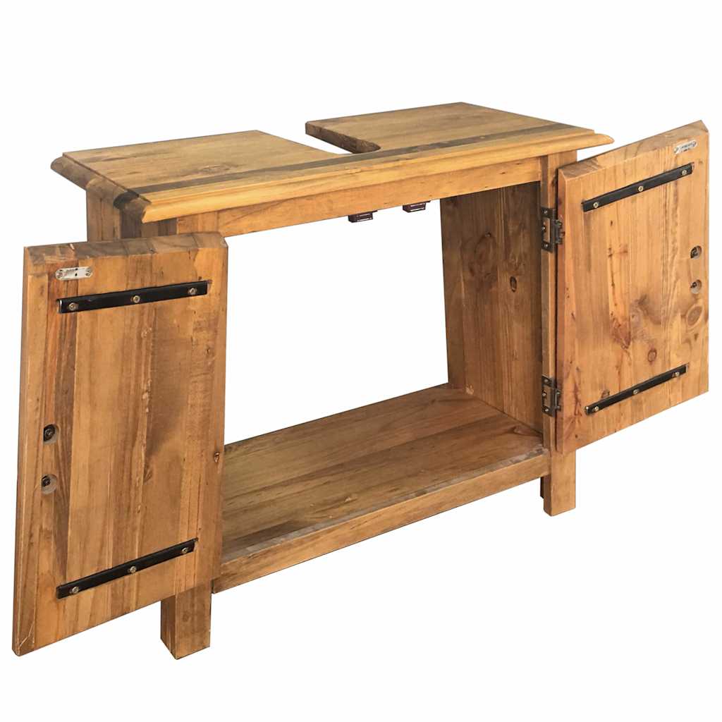 vidaXL Badezimmer-Unterschrank Massivholz Kiefer 70x32x63 cm