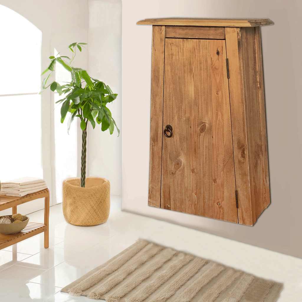 vidaXL Bad-Wandschrank Massivholz Kiefer 42x23x70 cm