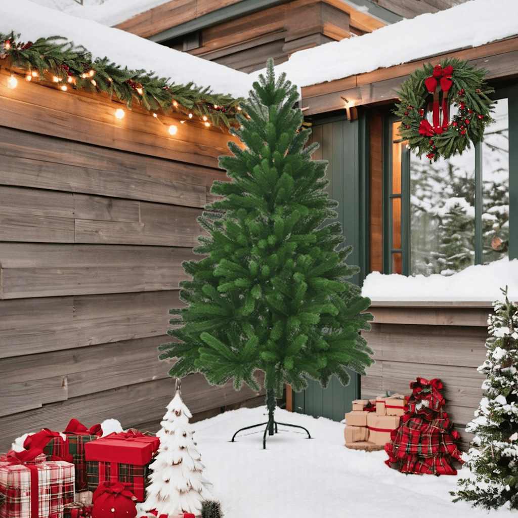 vidaXL Künstlicher Weihnachtsbaum Naturgetreue Nadeln 210 cm Grün