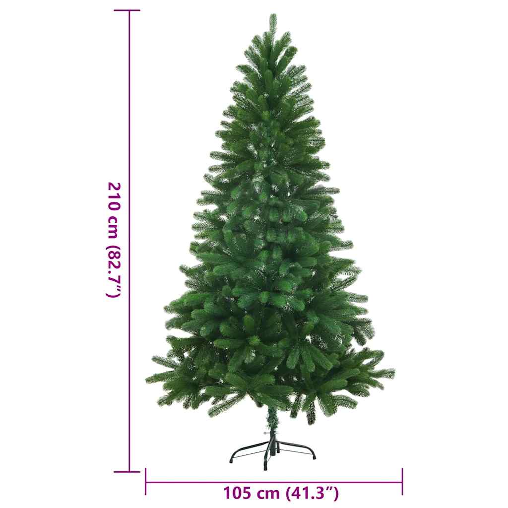 vidaXL Künstlicher Weihnachtsbaum Naturgetreue Nadeln 210 cm Grün