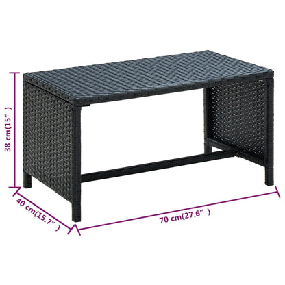 vidaXL Salon de jardin 4 pcs avec coussins résine tressée noir