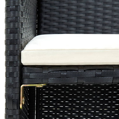 vidaXL Salon de jardin 4 pcs avec coussins résine tressée noir