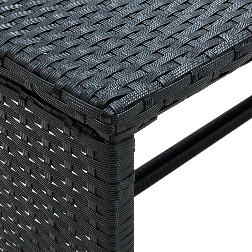 vidaXL Salon de jardin 4 pcs avec coussins résine tressée noir
