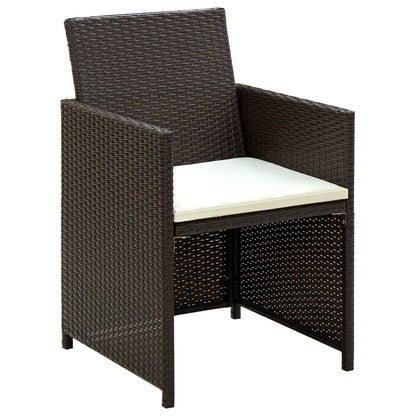 vidaXL 4-tlg. Garten-Lounge-Set mit Auflagen Poly Rattan Braun
