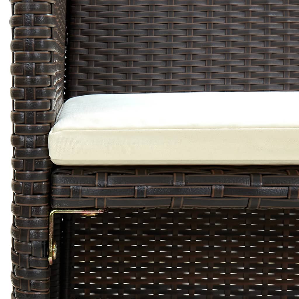 vidaXL 4-tlg. Garten-Lounge-Set mit Auflagen Poly Rattan Braun