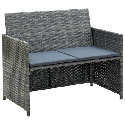 vidaXL Ensemble de jardin de 4 pièces avec coussins résine tressée gris