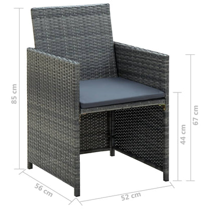 vidaXL Ensemble de jardin de 4 pièces avec coussins résine tressée gris