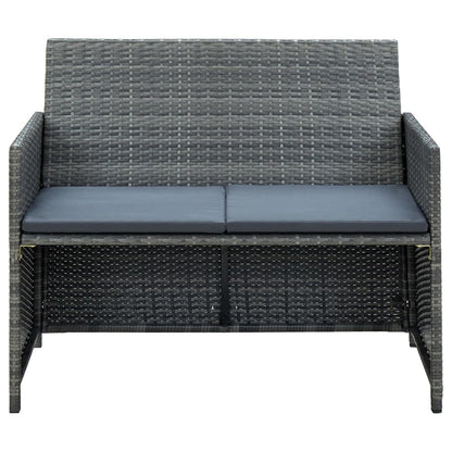 vidaXL Ensemble de jardin de 4 pièces avec coussins résine tressée gris
