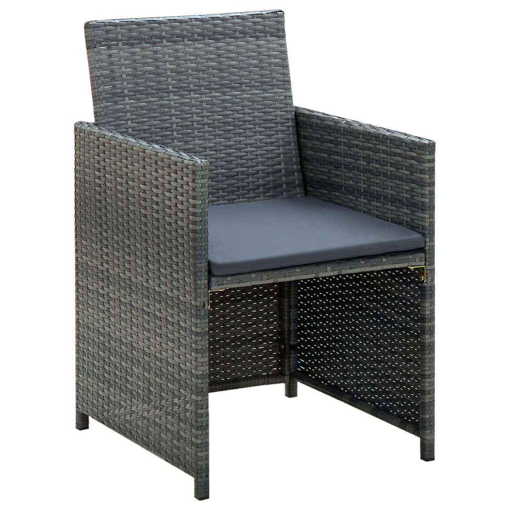 vidaXL Ensemble de jardin de 4 pièces avec coussins résine tressée gris