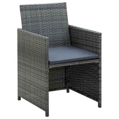 vidaXL Ensemble de jardin de 4 pièces avec coussins résine tressée gris