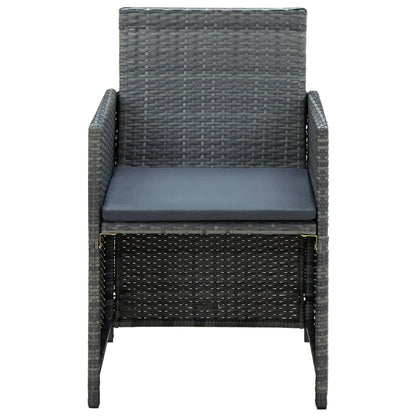 vidaXL Ensemble de jardin de 4 pièces avec coussins résine tressée gris