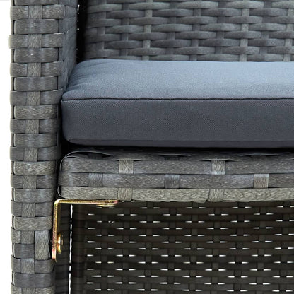 vidaXL Ensemble de jardin de 4 pièces avec coussins résine tressée gris