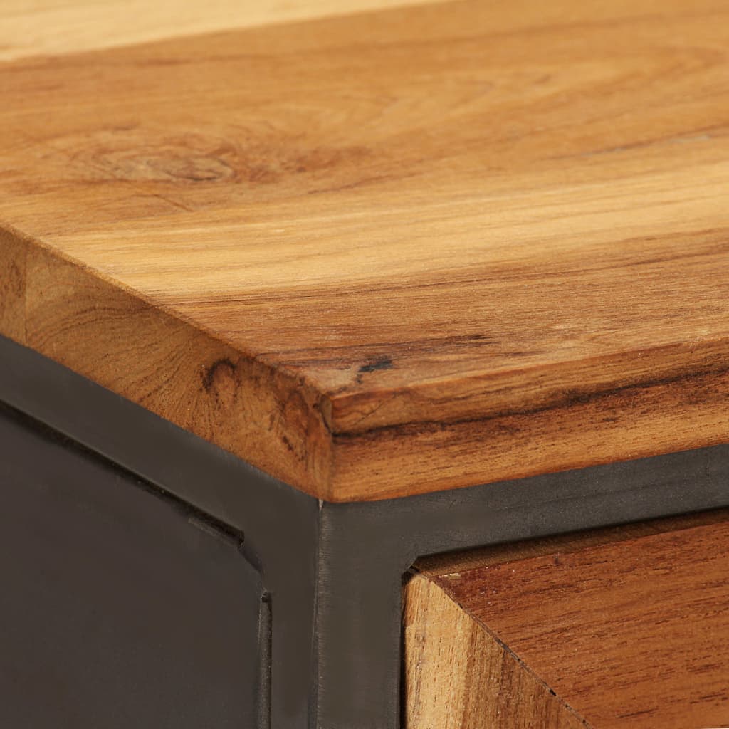 vidaXL Buffet Teck recyclé et acier 65x30x70 cm