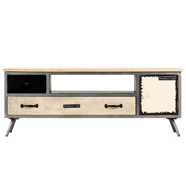 Meuble TV vidaXL en bois de manguier massif et acier 120x30x45 cm