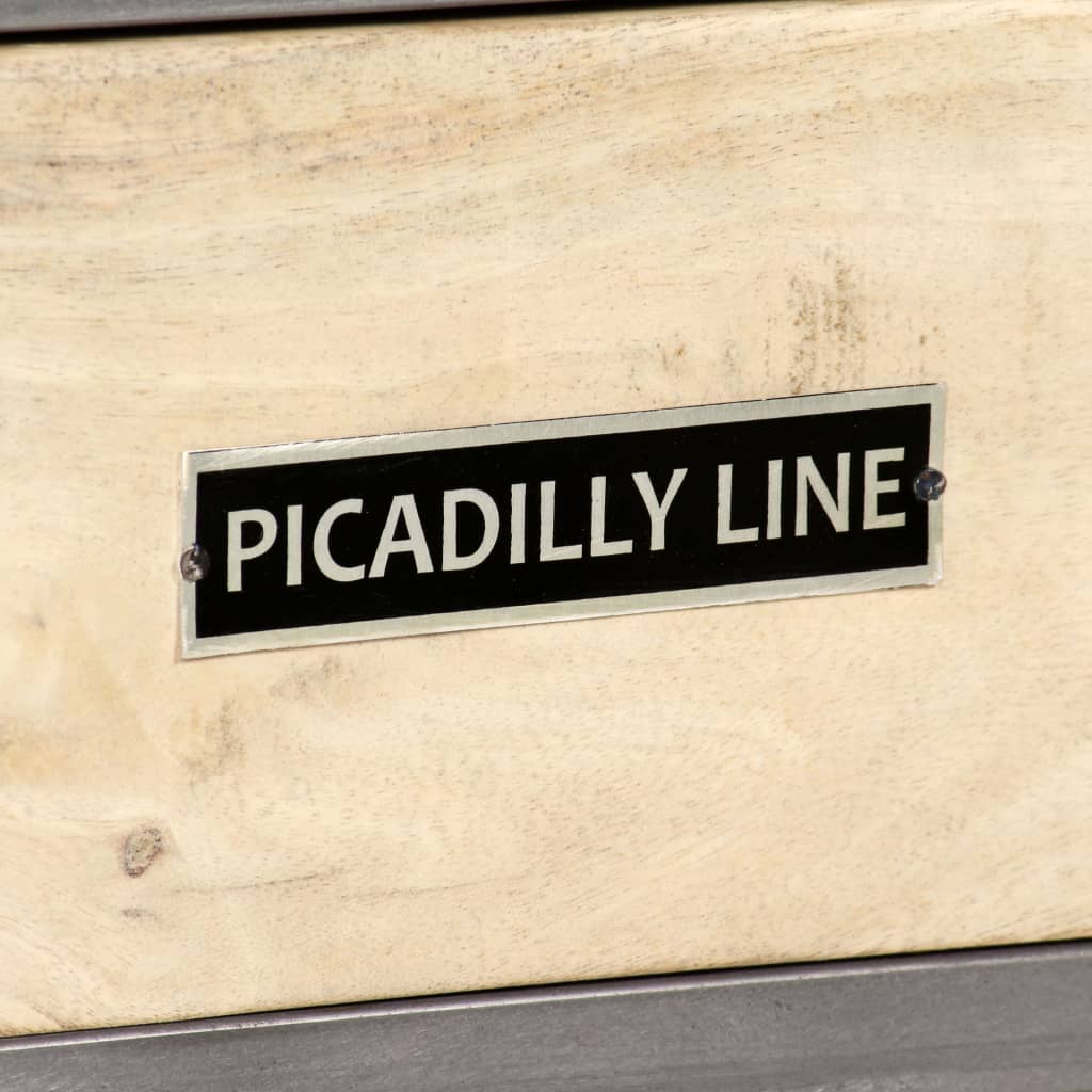 Meuble TV vidaXL en bois de manguier massif et acier 120x30x45 cm