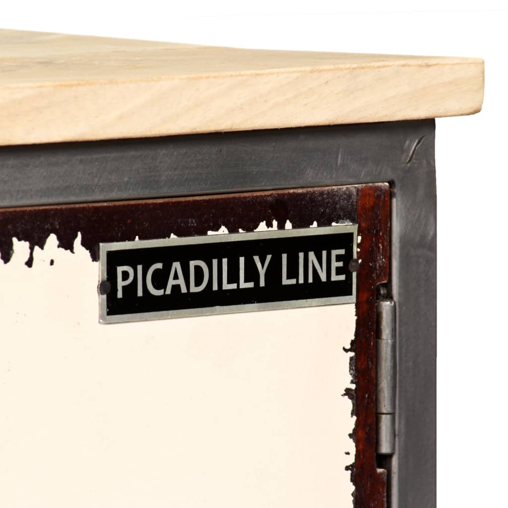 Meuble TV vidaXL en bois de manguier massif et acier 120x30x45 cm