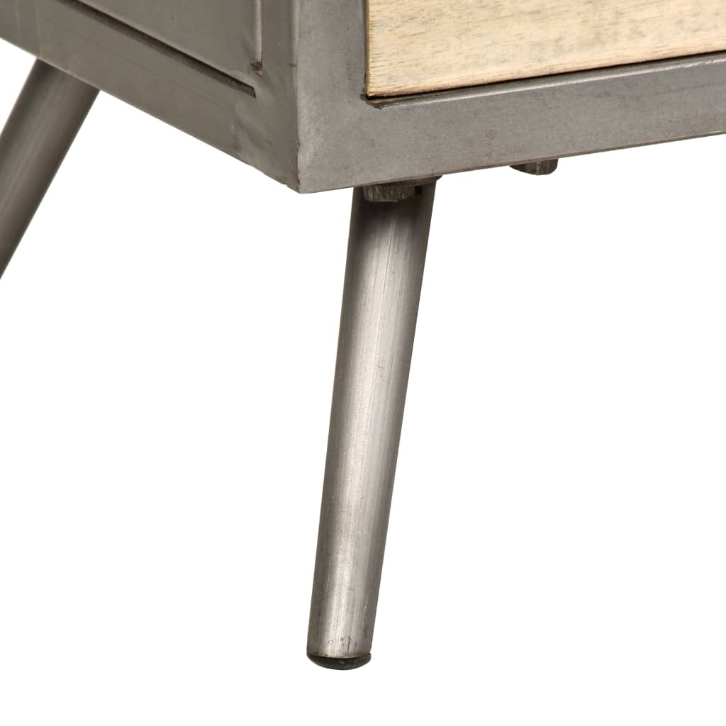 Meuble TV vidaXL en bois de manguier massif et acier 120x30x45 cm
