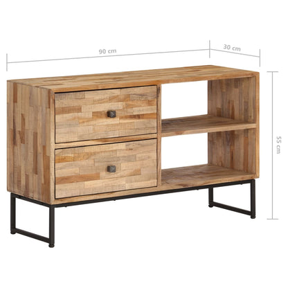 vidaXL Meuble TV en teck recyclé 90x30x55 cm