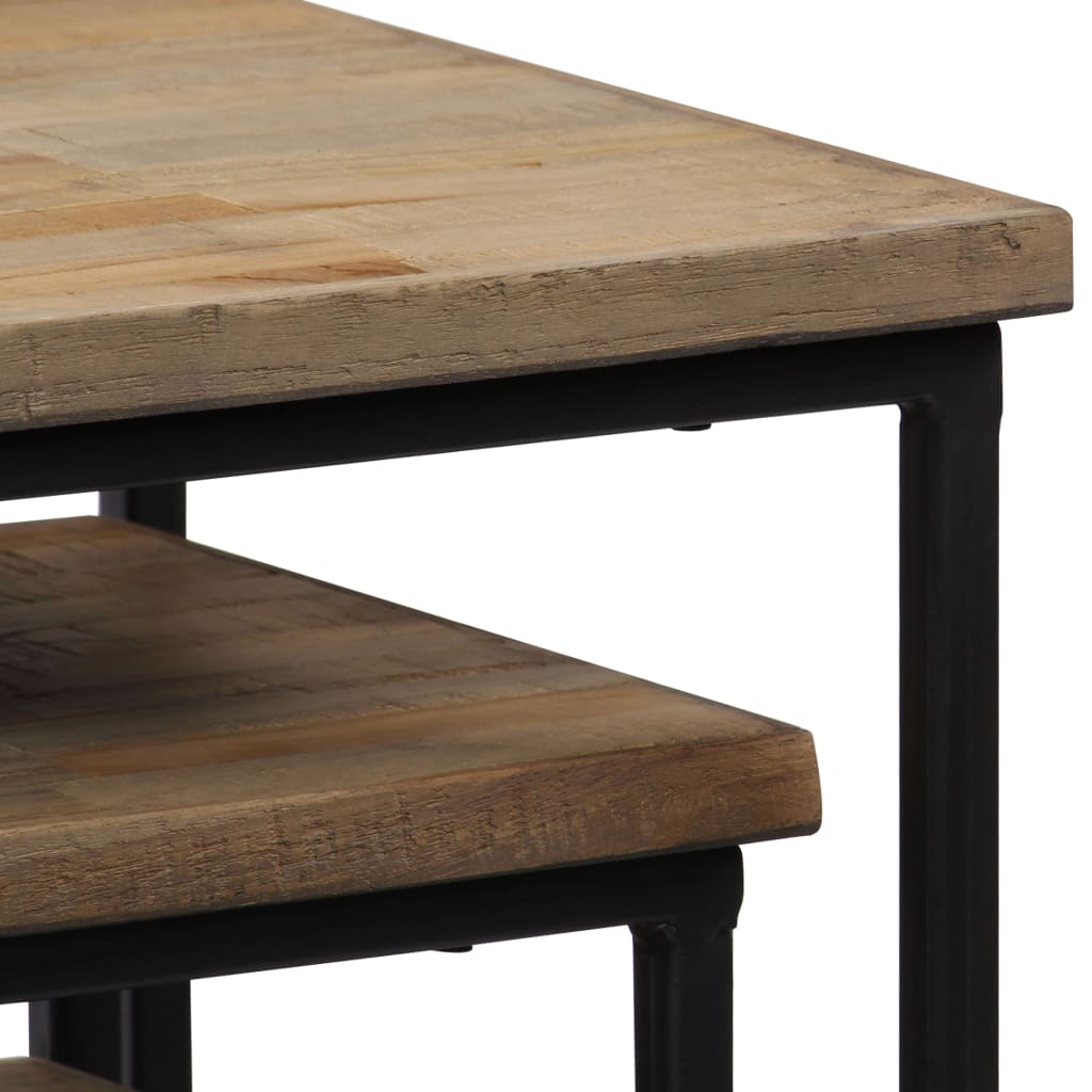 vidaXL Beistelltisch-Set 3-tlg. Recyceltes Teak