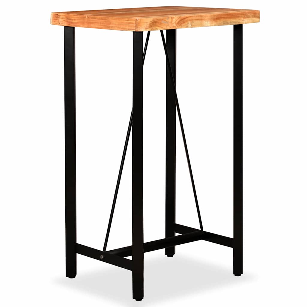vidaXL Bar-Set 3-tlg. Massivholz Akazie und Echtleder
