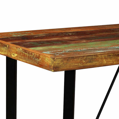 vidaXL 5-tlg. Bar-Set Altholz Massiv und Echtleder