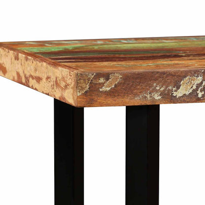 vidaXL 5-tlg. Bar-Set Altholz Massiv und Echtleder