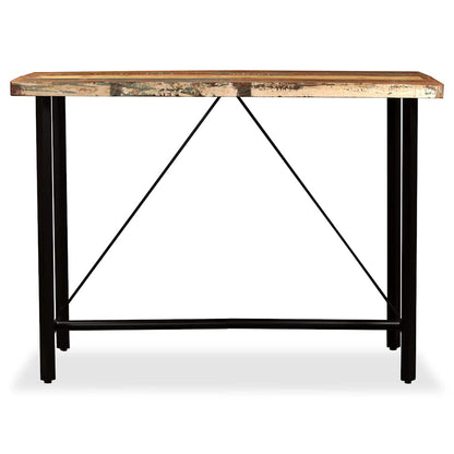 vidaXL 7-tlg. Bar-Set Altholz Massiv und Echtleder