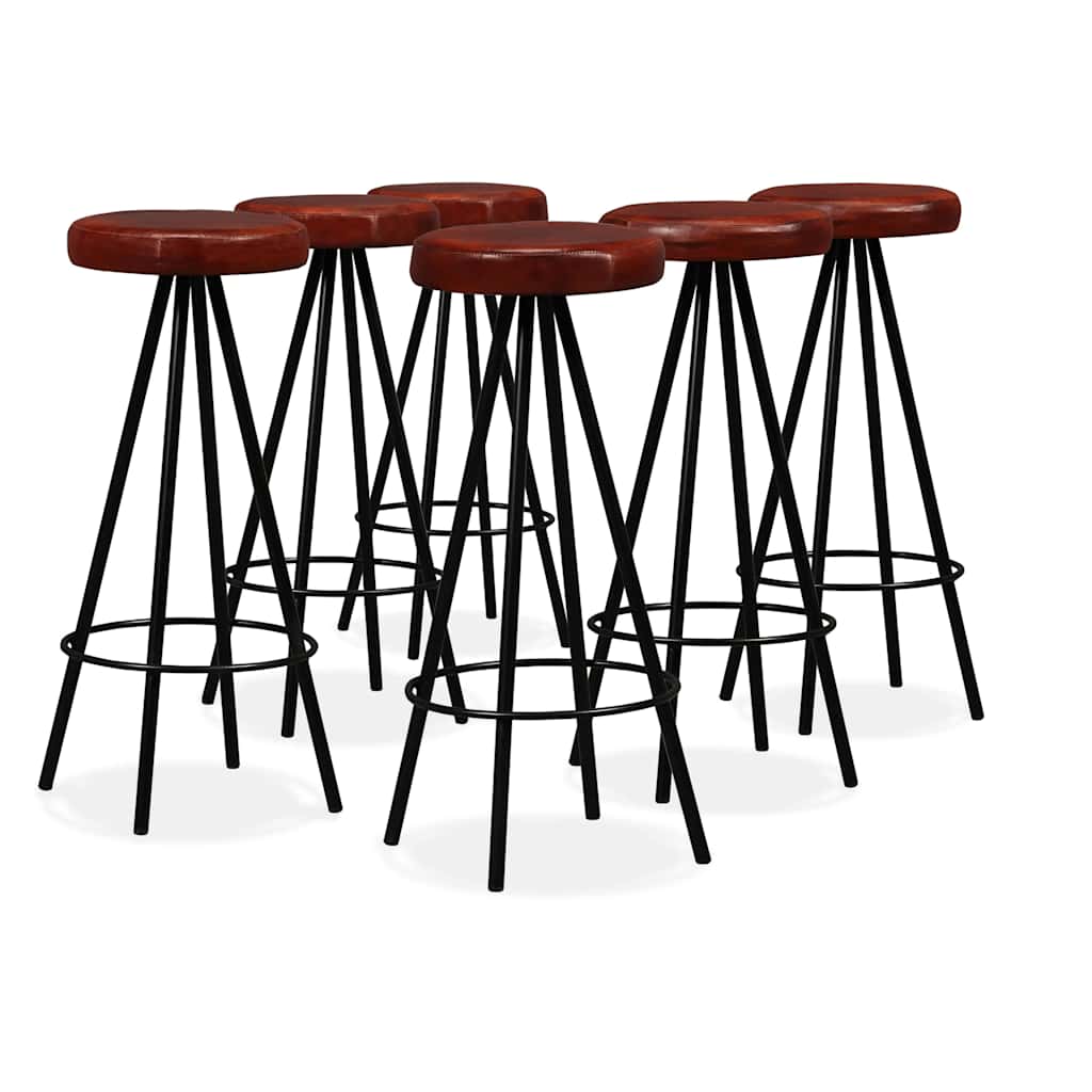 vidaXL 7-tlg. Bar-Set Altholz Massiv und Echtleder