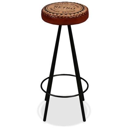 vidaXL 7-tlg. Bar-Set Altholz Massiv, Echtleder und Canvas