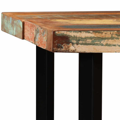 vidaXL 7-tlg. Bar-Set Altholz Massiv, Echtleder und Canvas