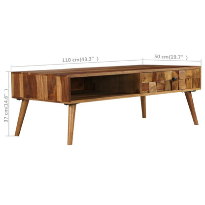 vidaXL Couchtisch Massivholz Akazie Honigbraun 110x50x37 cm