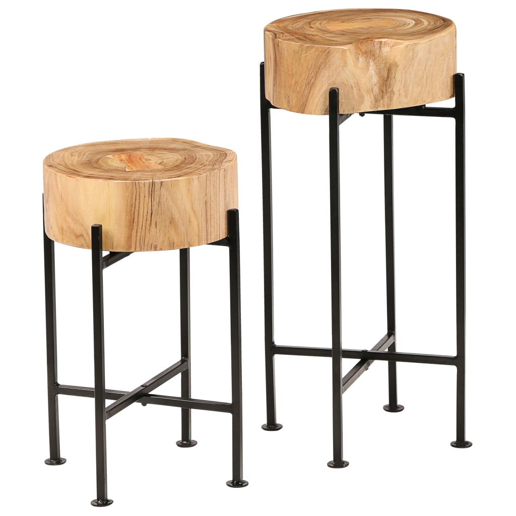 vidaXL Beistelltisch-Set 2 Stk. Akazienholz Massiv