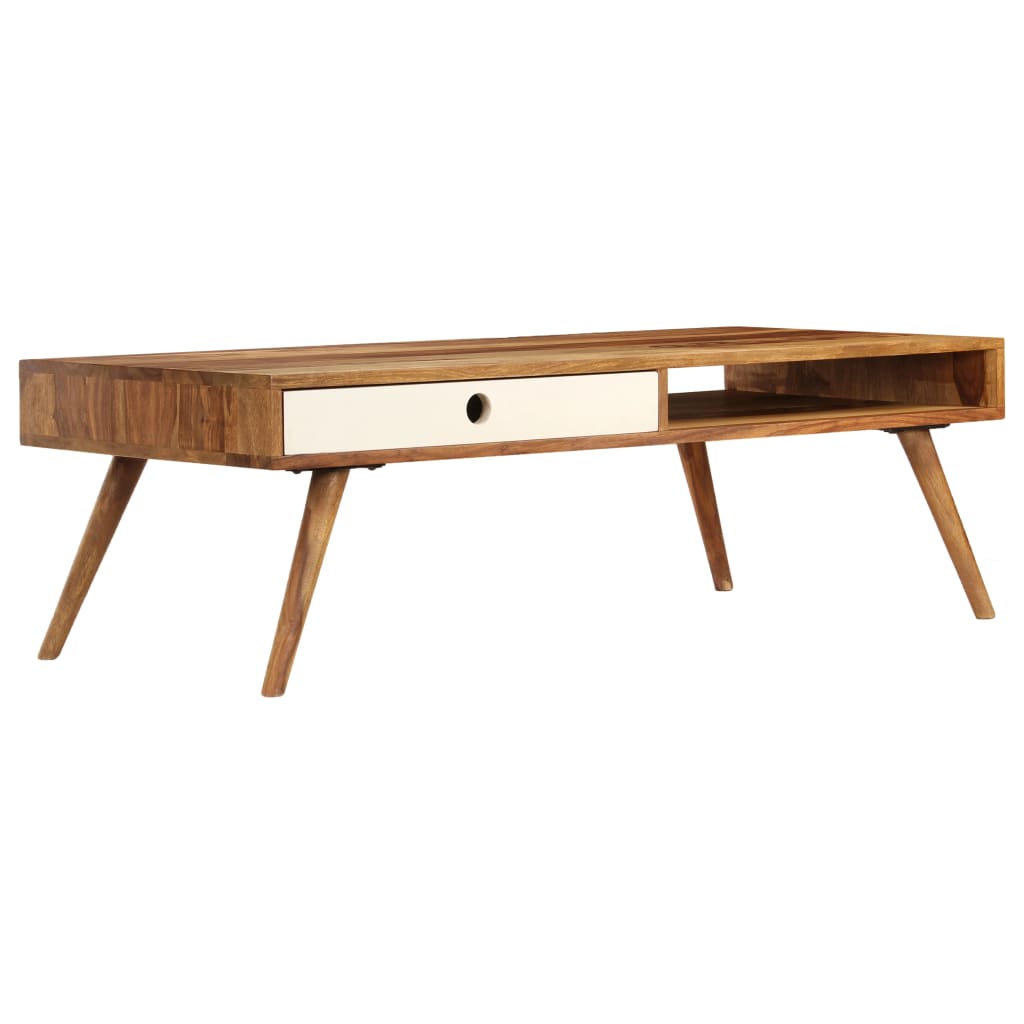 vidaXL Table basse 110x50x35 cm Bois de Sesham massif